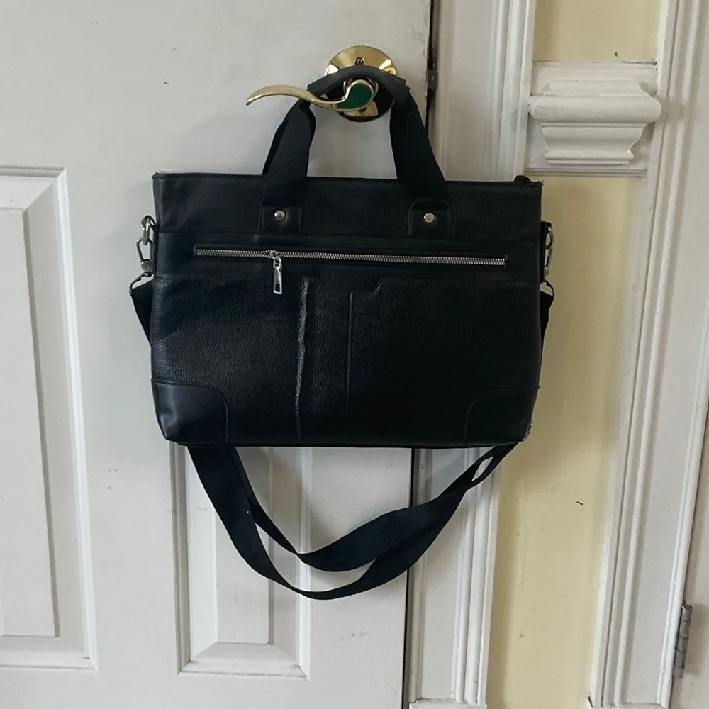 Black Leather Men's Bag